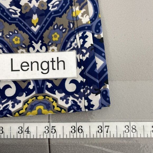 INC International Concepts Midi Dress Short Sleeve Paisley Black Blue Size Large - Picture 14 of 16